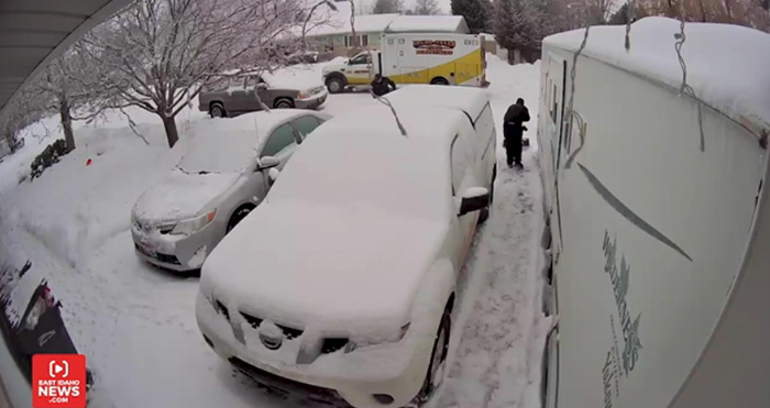 firefighters shovel snow for strangers