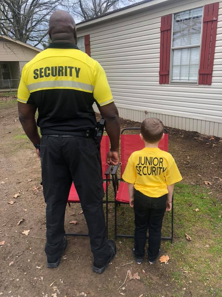 kid dresses up as school security guard favorite person day