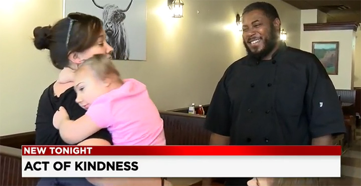 restaurant owner special delivery for parents with 8 kids
