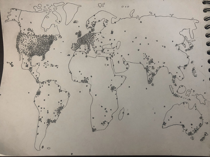 boy birthday geography map