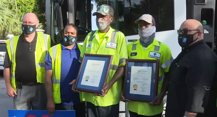 miami community celebrates garbage men