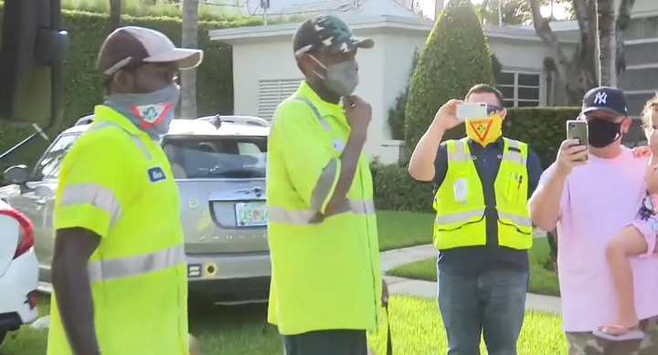 miami community celebrates garbage men