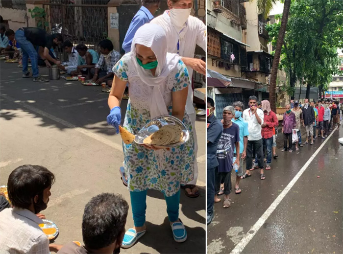 woman feeds needy India