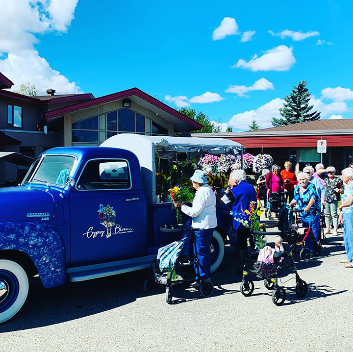 man buys flower truck for nursing home residents in alberta