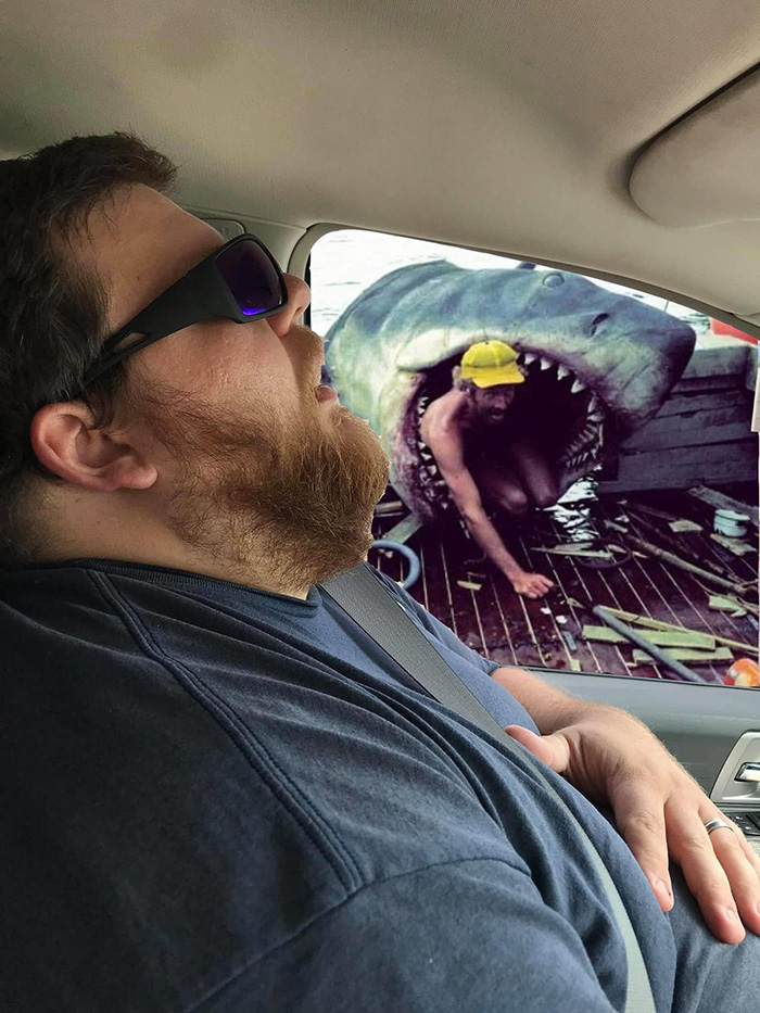 wife asks photoshop help husband asleep on road trip