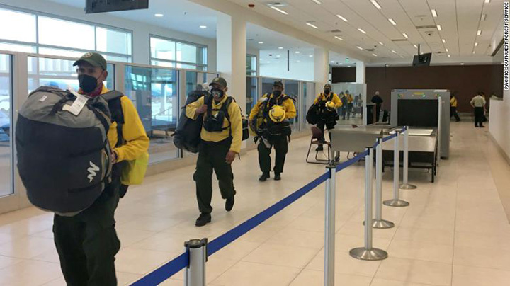 Mexican firefighters in Calfornia