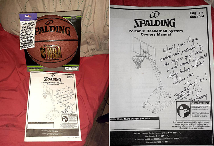 fedex driver gifts boy basketball goal