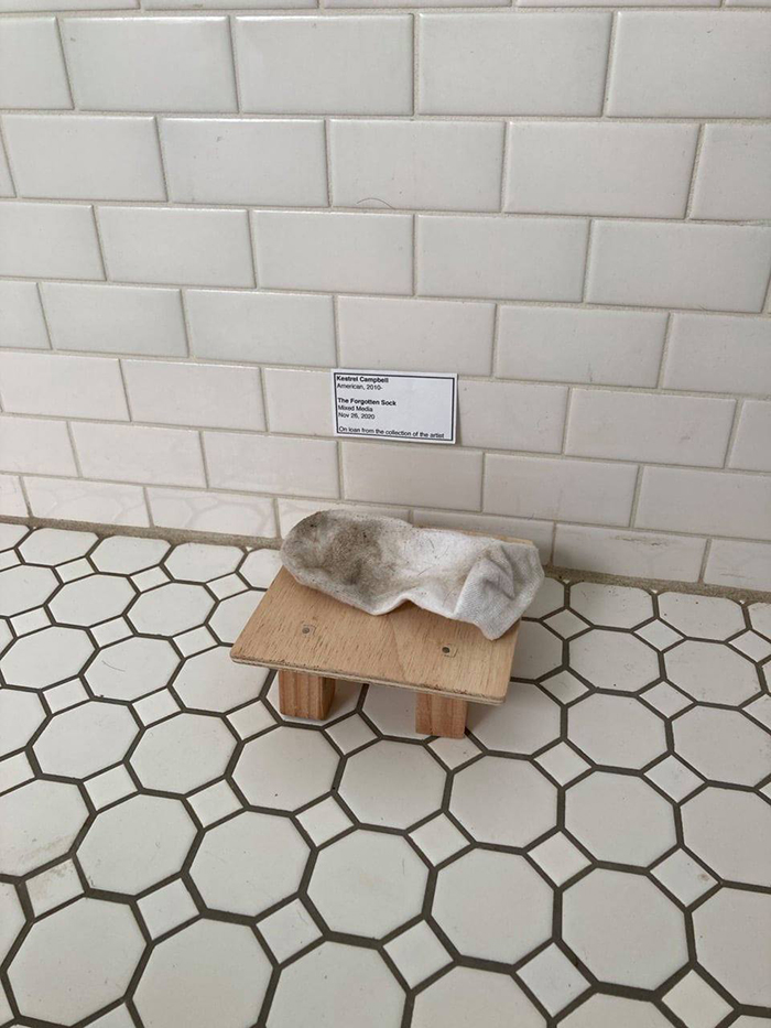 forgotten sock in bathroom