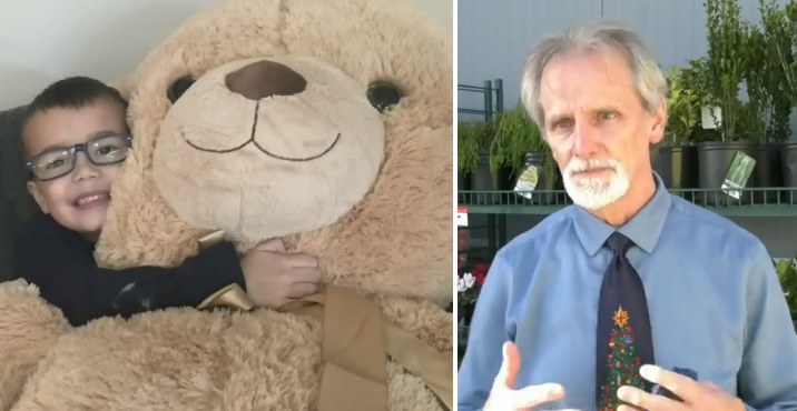 man buys giant teddy bear for kid