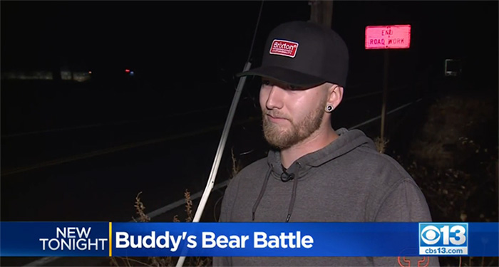 man fights bear to save dog
