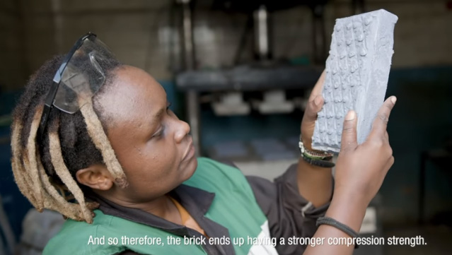 Kenyan woman turns plastic waste into bricks