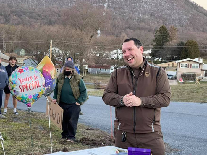 community surprises UPS driver thank you