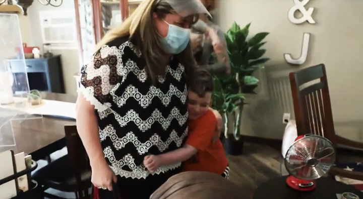 teacher barb heim visits boy with cancer