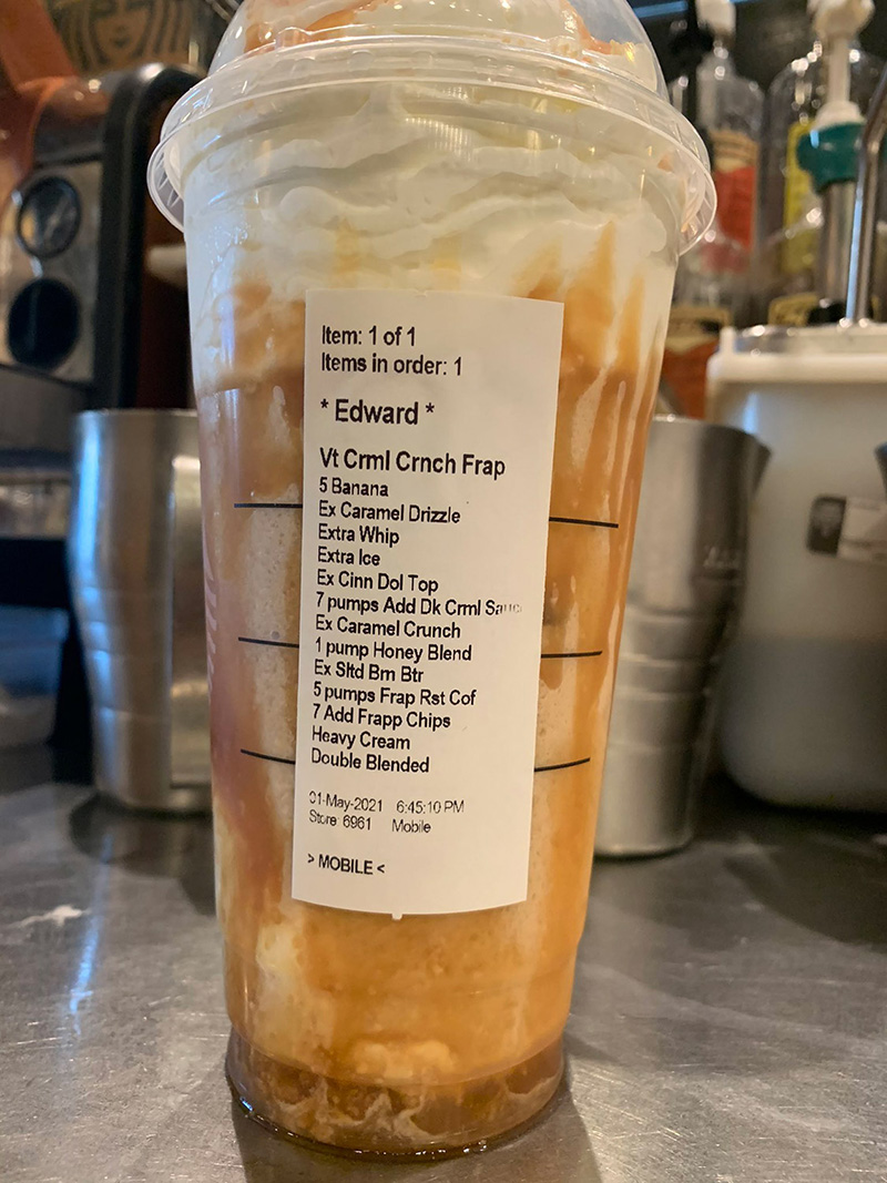 crazy complicated starbucks orders