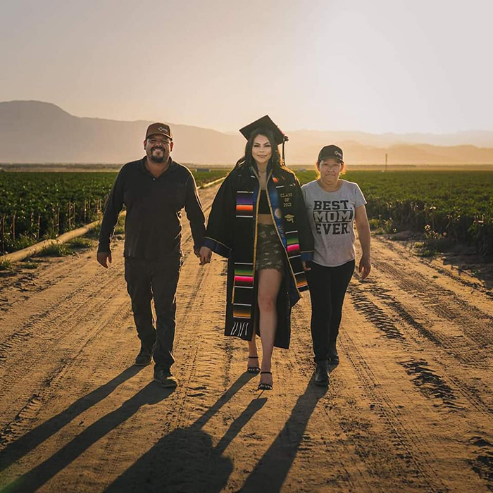 college graduation photo shoot field