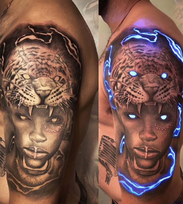 Tattoo Artist Uses Ink That Reacts To UV Light