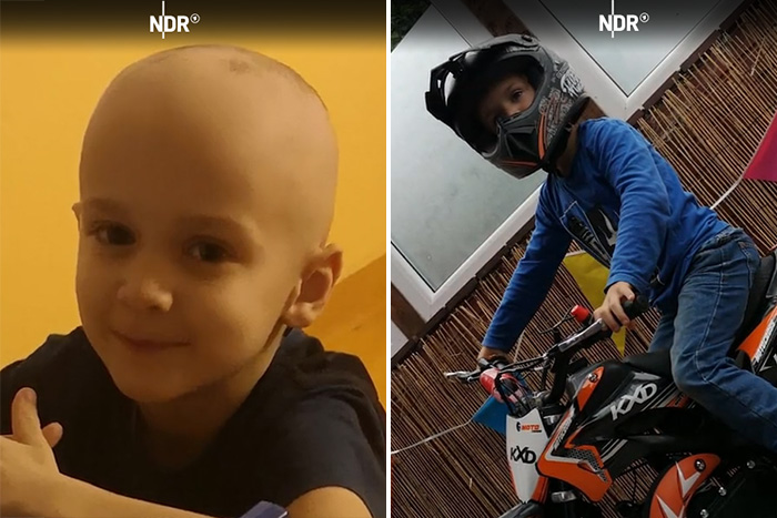 motorcycles arrive for boy with cancer