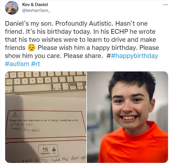 autism birthday twitter