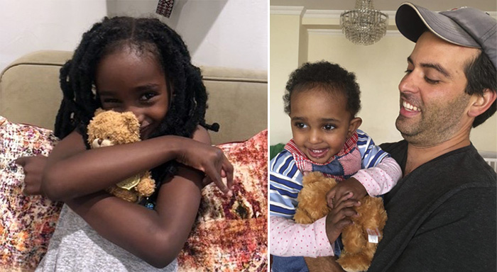 teddy bear returned from park to adopted girl naomi