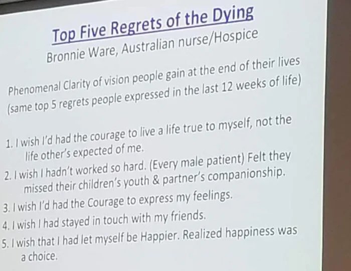 top 5 regrets of dying