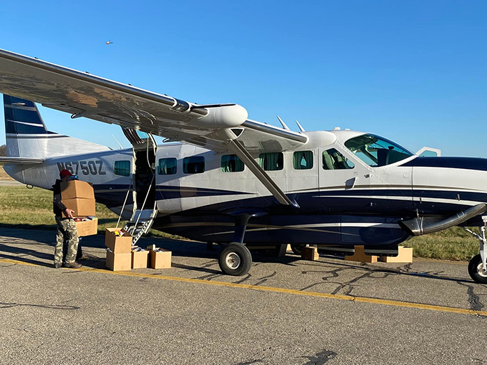 plane full of toys for kentucky kids