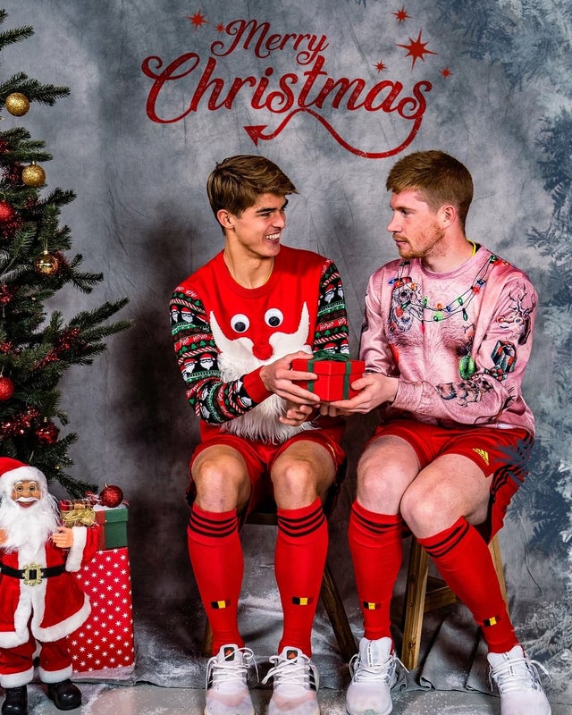 Belgium soccer team Christmas cards