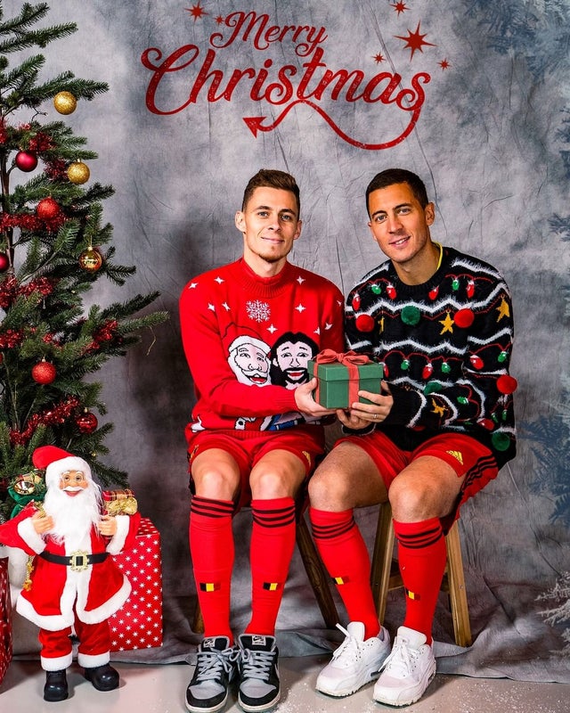 Belgium soccer team Christmas cards