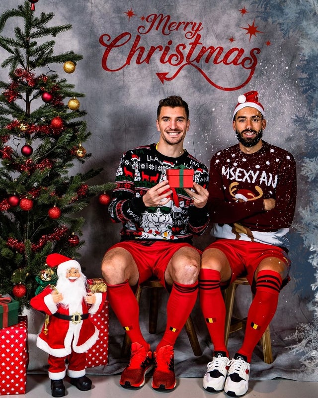 Belgium soccer team Christmas cards