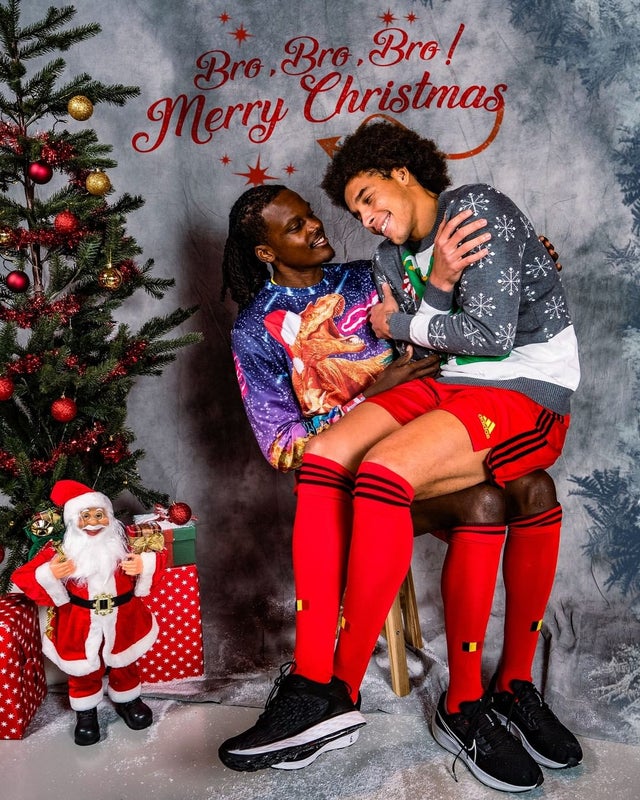 Belgium soccer team Christmas cards