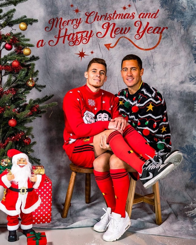 Belgium soccer team Christmas cards