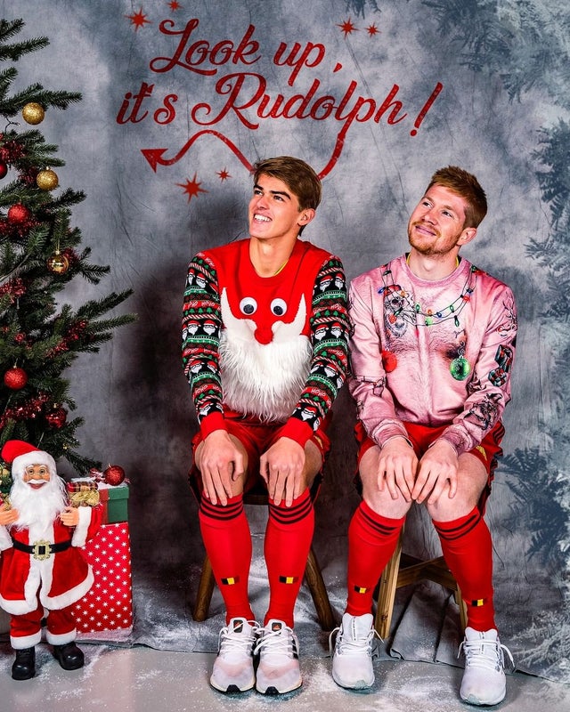 Belgium soccer team Christmas cards