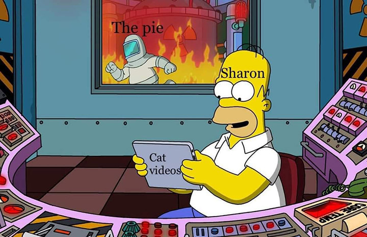 Sharon burned pie Marie Callender