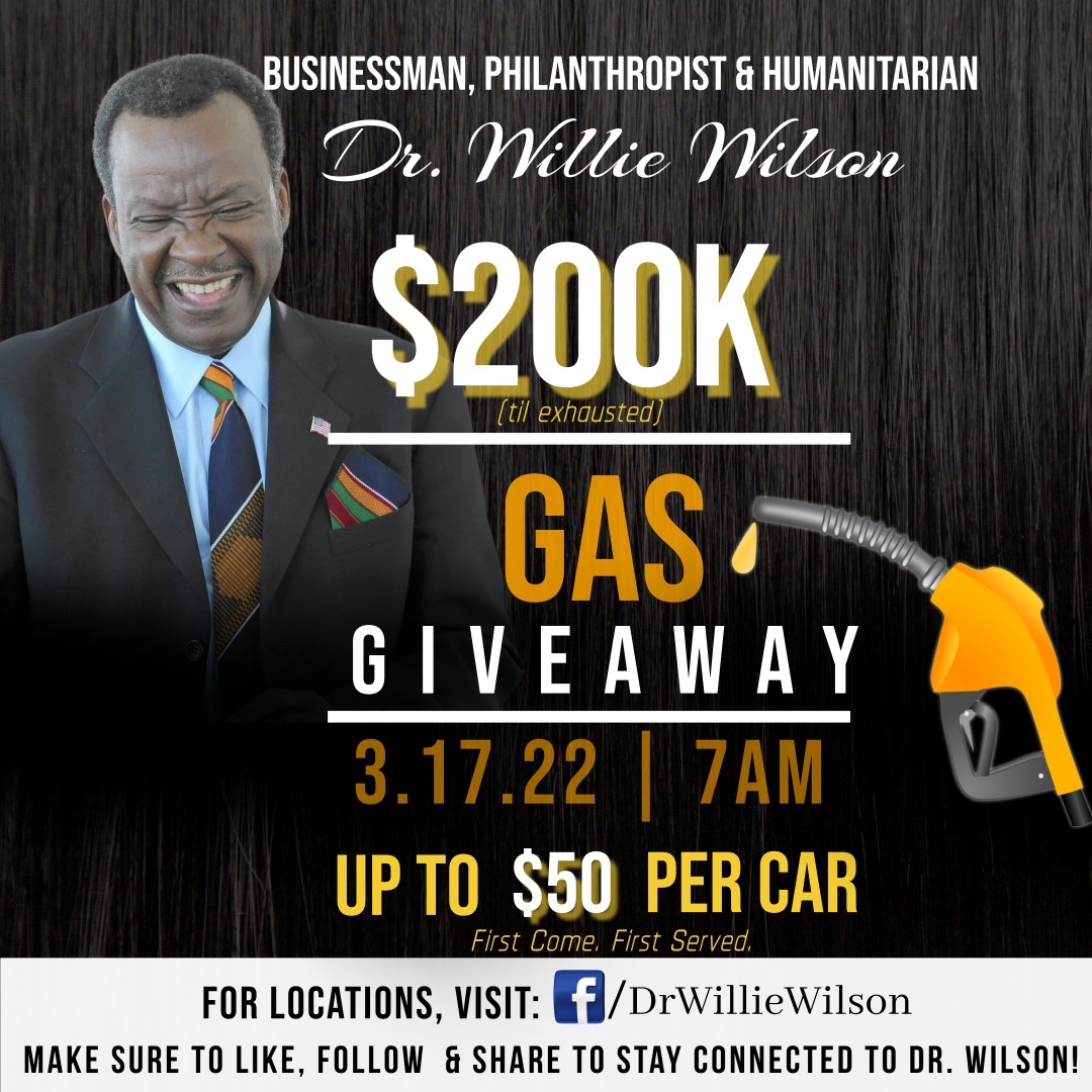 Willie Wilson gas giveaway