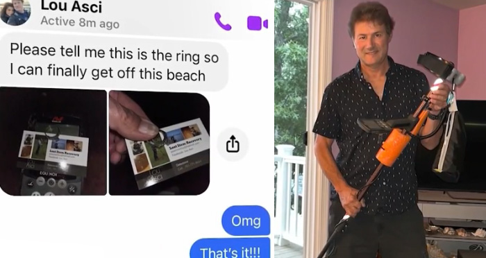 strangers help woman find missing ring on beach