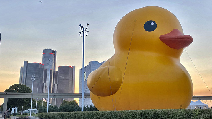 giant rubber duck auto show detroit