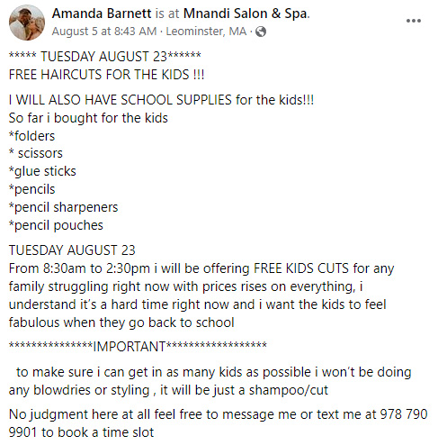 free cuts for kids back to school