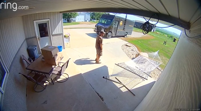 UPS driver saves dogs in pool