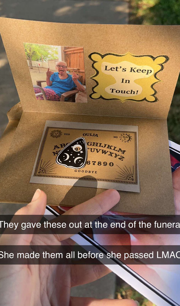 grandma funeral ouija board