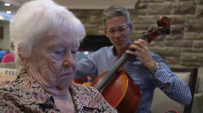 realtor plays cello for seniors