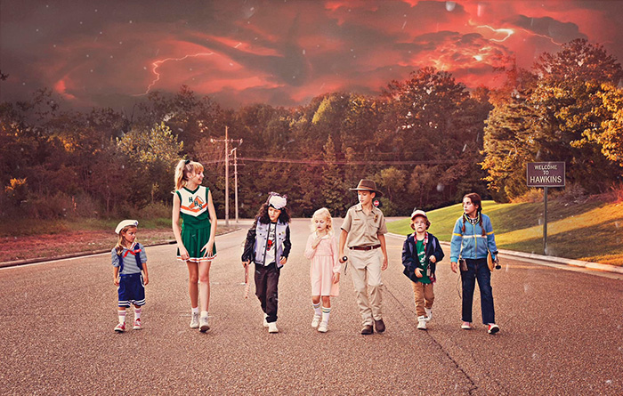 Stranger Things family halloween photo shoot