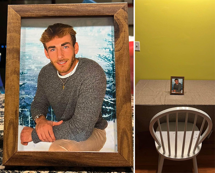 man selling picture frame of himself on facebook