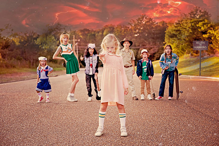 Stranger Things family halloween photo shoot