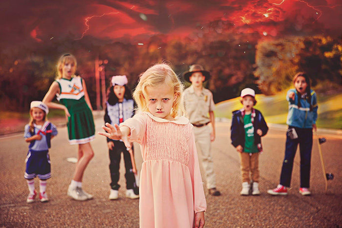 Stranger Things family halloween photo shoot