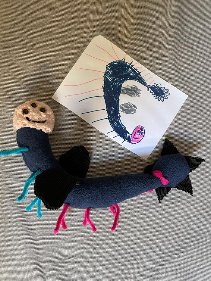 teacher turns kid drawings into stuffed animals