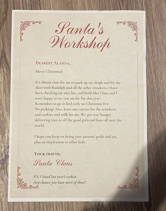 postman letter from santa