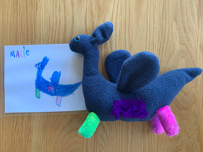 teacher turns kid drawings into stuffed animals