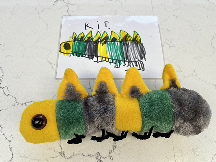 teacher turns kid drawings into stuffed animals