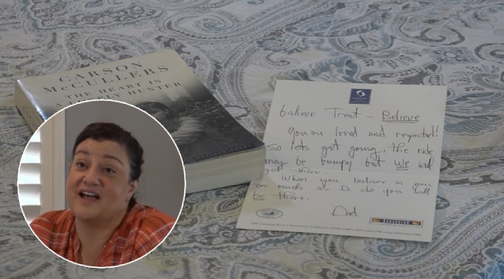 woman finds note in book goodwill
