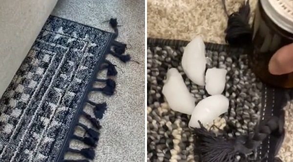 This TikTok Hack Flattens A Curled Rug Corner By Using Ice Cubes