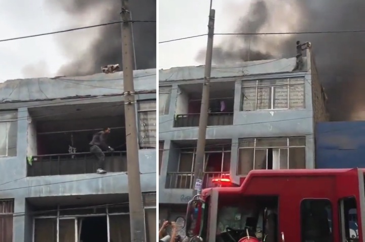 man saves dogs from fire